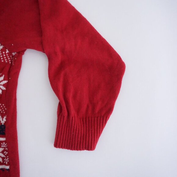 Dockers Red White Polar Bear Winter Cotton Chunky Knit Crewneck Sweater Large - Picture 10 of 10